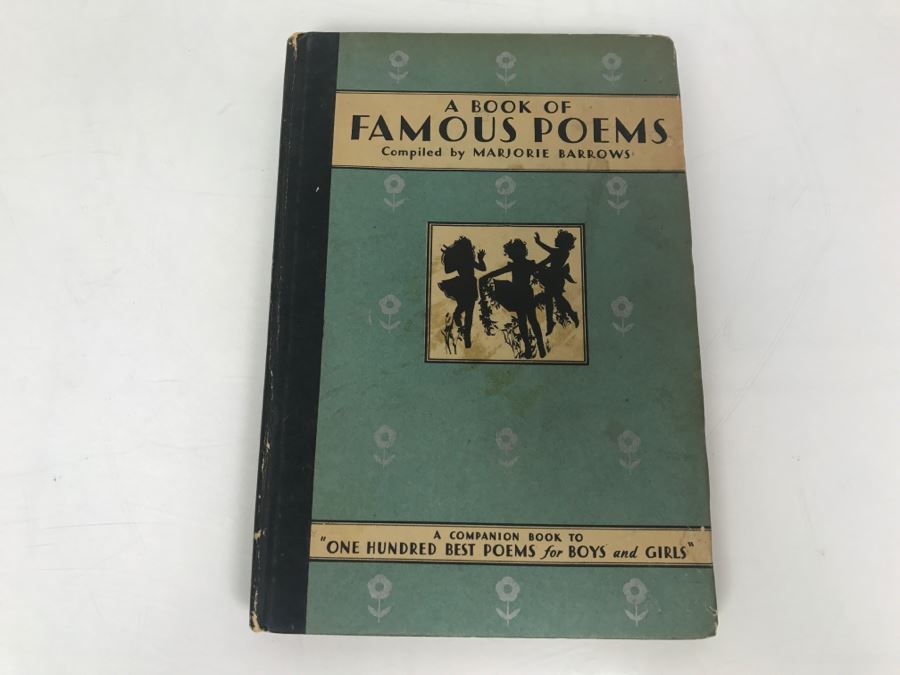 Vintage 1931 Book 'A Book Of Famous Poems For Older Boys And Girls' Compiled By Marjorie Barros [Photo 1]