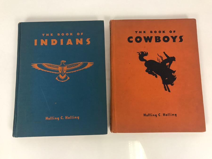 Vintage 1935 Book 'The Book Of Indians' And 1936 Book 'The Book Of Cowboys' By Holling C. Holling [Photo 1]