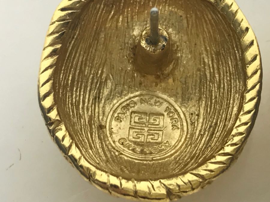 Vintage Givenchy Gold Tone Post Earrings And Monet Faux Pearl Necklace [Photo 7]