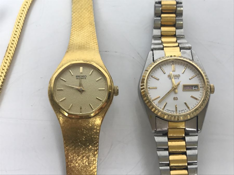 Pair Of Women's SEIKO Watches And Various Costume Jewelry [Photo 8]