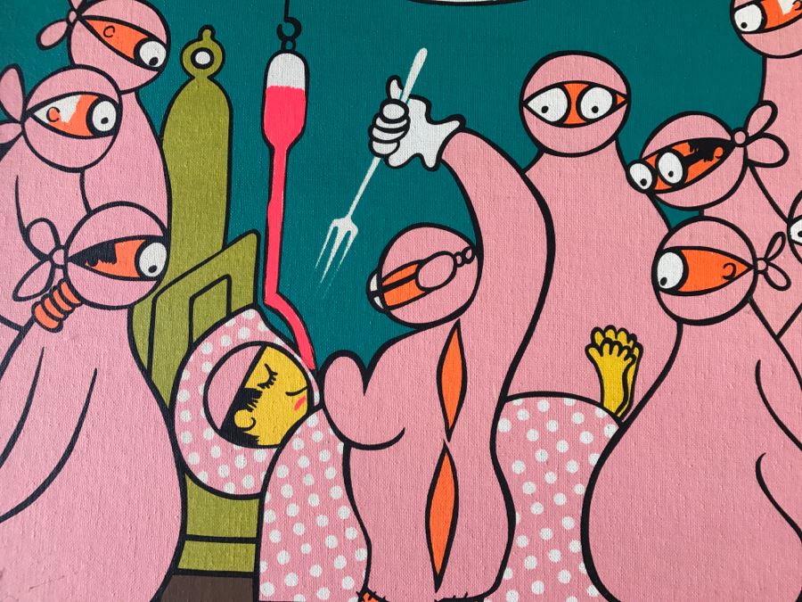 Xavier Cugat Silk Screen Signed By Cugat Titled 'Operation Centerfold' In Wooden Frame [Photo 7]