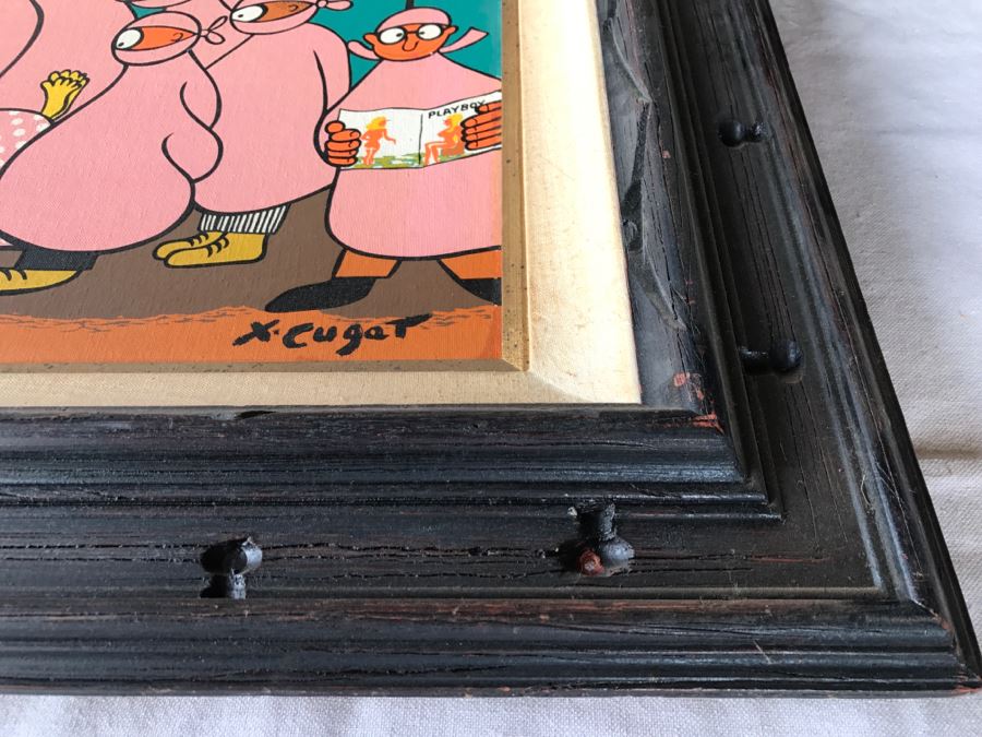 Xavier Cugat Silk Screen Signed By Cugat Titled 'Operation Centerfold' In Wooden Frame [Photo 12]