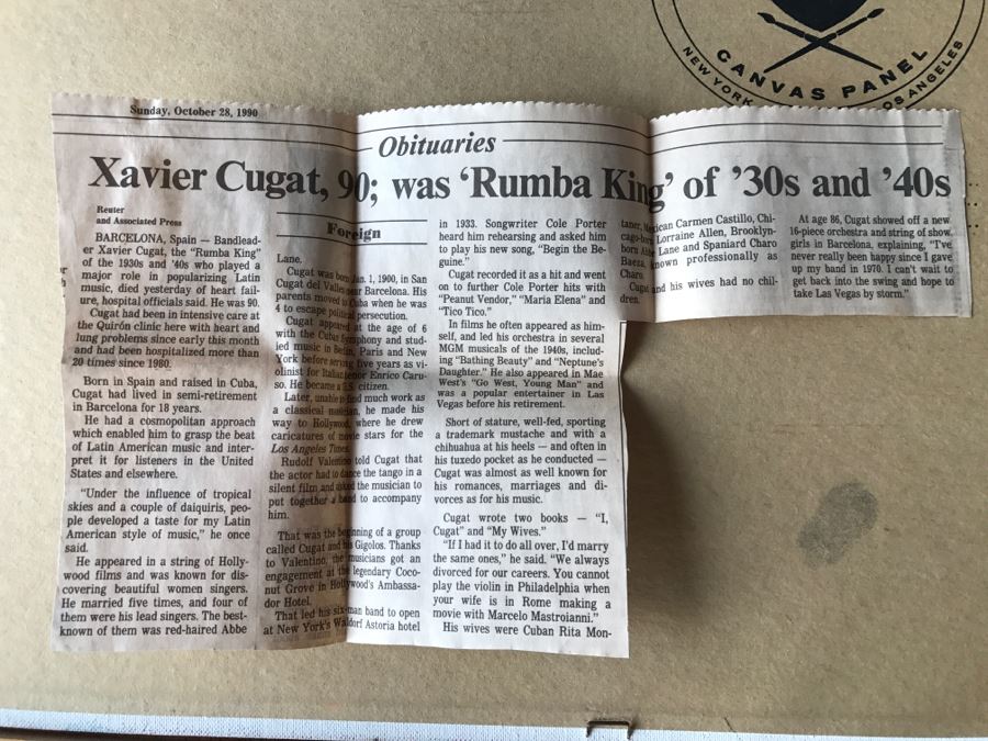 Xavier Cugat Silk Screen Signed By Cugat Titled 'Operation Centerfold' In Wooden Frame [Photo 17]