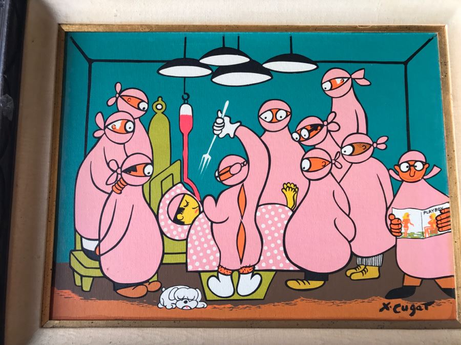 Xavier Cugat Silk Screen Signed By Cugat Titled 'Operation Centerfold' In Wooden Frame [Photo 10]