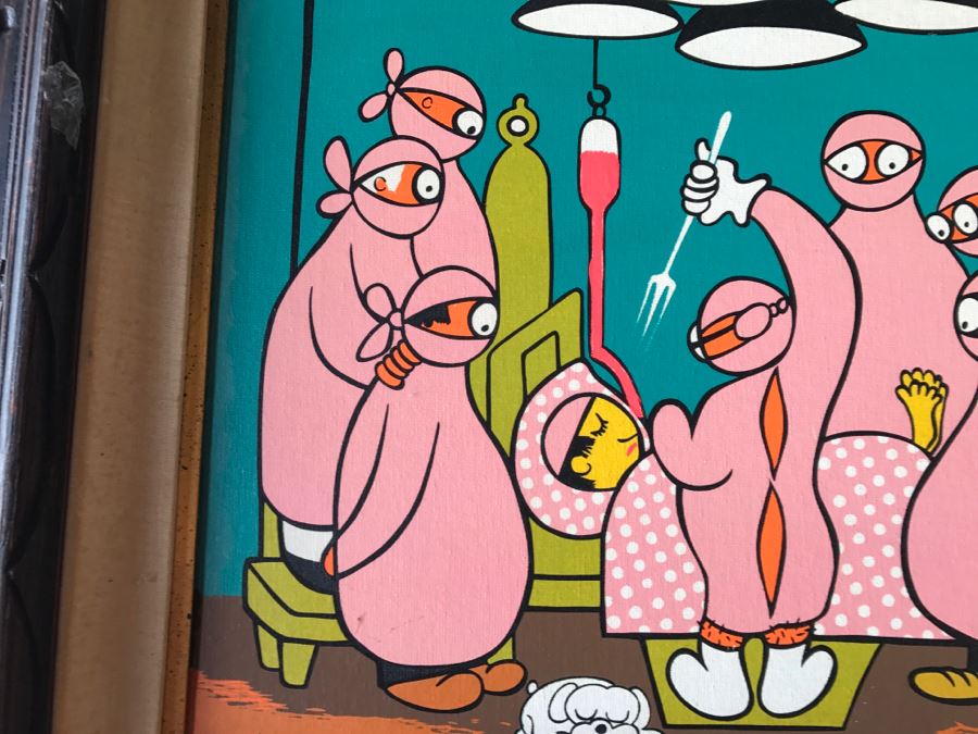 Xavier Cugat Silk Screen Signed By Cugat Titled 'Operation Centerfold' In Wooden Frame [Photo 9]