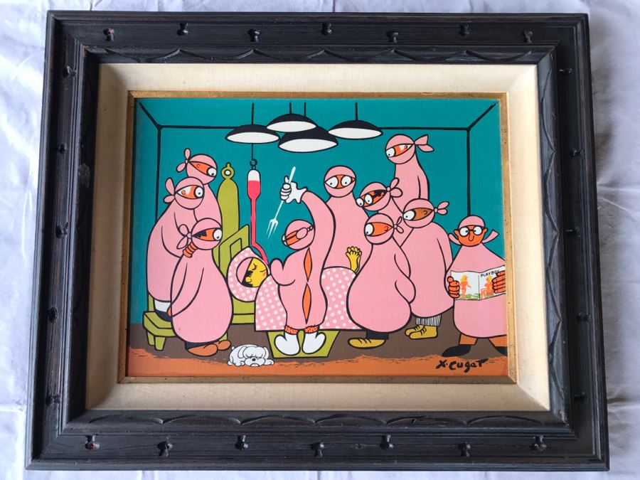Xavier Cugat Silk Screen Signed By Cugat Titled 'Operation Centerfold' In Wooden Frame [Photo 2]