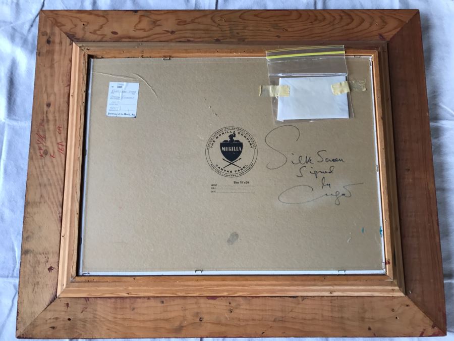 Xavier Cugat Silk Screen Signed By Cugat Titled 'Operation Centerfold' In Wooden Frame [Photo 14]