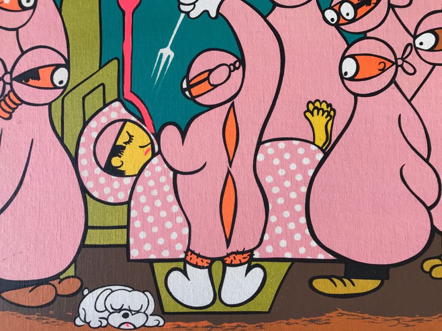 Xavier Cugat Silk Screen Signed By Cugat Titled 'Operation Centerfold' In Wooden Frame [Photo 11]