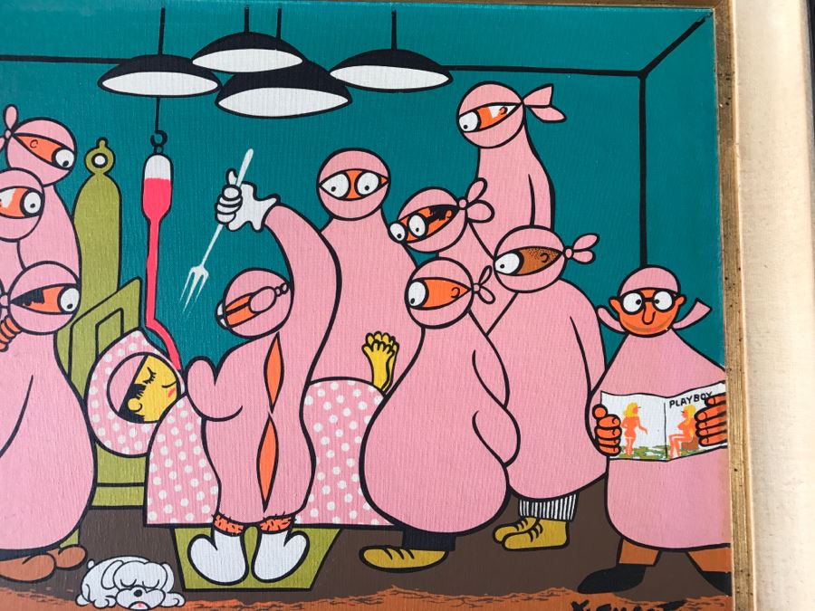 Xavier Cugat Silk Screen Signed By Cugat Titled 'Operation Centerfold' In Wooden Frame [Photo 6]