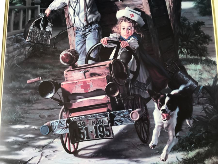 Framed Limited Edition Print Titled 'Help On The Way' By Bob Byerley Hand Signed 318 Of 950 24X30' [Photo 4]