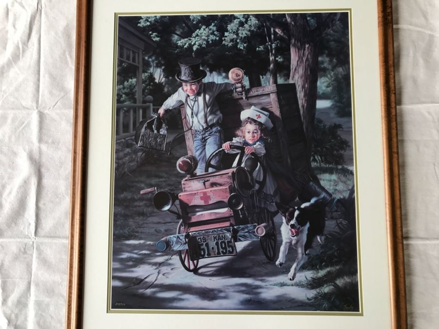 Framed Limited Edition Print Titled 'Help On The Way' By Bob Byerley Hand Signed 318 Of 950 24X30' [Photo 2]