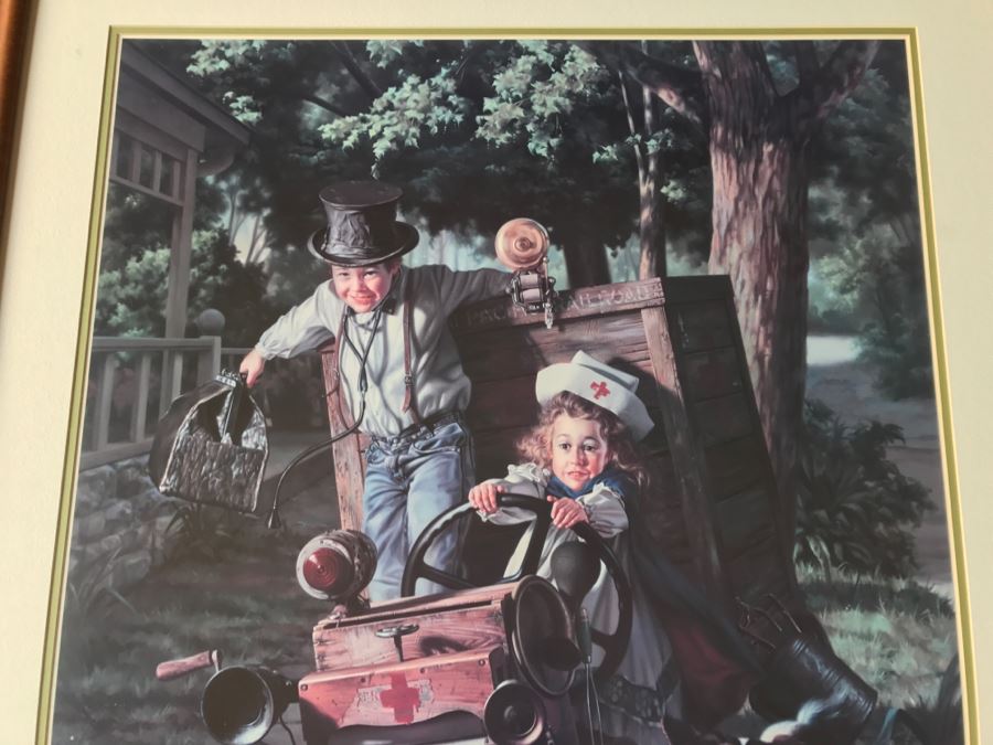 Framed Limited Edition Print Titled 'Help On The Way' By Bob Byerley Hand Signed 318 Of 950 24X30' [Photo 6]