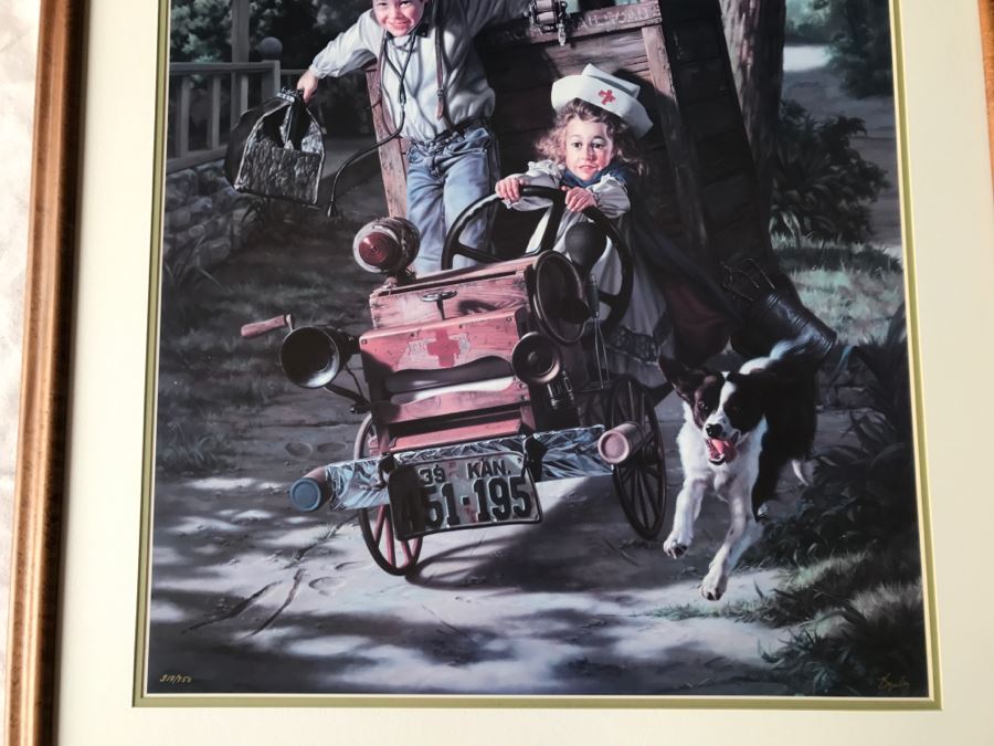 Framed Limited Edition Print Titled 'Help On The Way' By Bob Byerley Hand Signed 318 Of 950 24X30' [Photo 3]