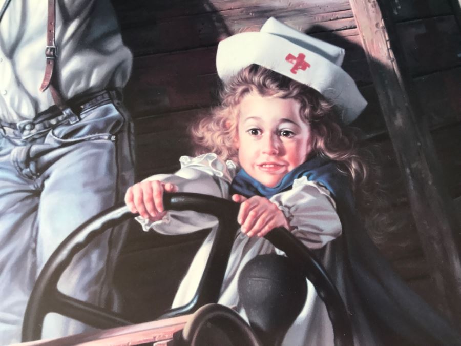 Framed Limited Edition Print Titled 'Help On The Way' By Bob Byerley Hand Signed 318 Of 950 24X30' [Photo 10]
