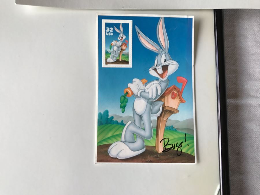 Bugs Bunny 'What's Up Doc?' Poster Print With Sheet Of Mint USPS 32c Stamps (Chip In Glass In Lower Right) [Photo 7]