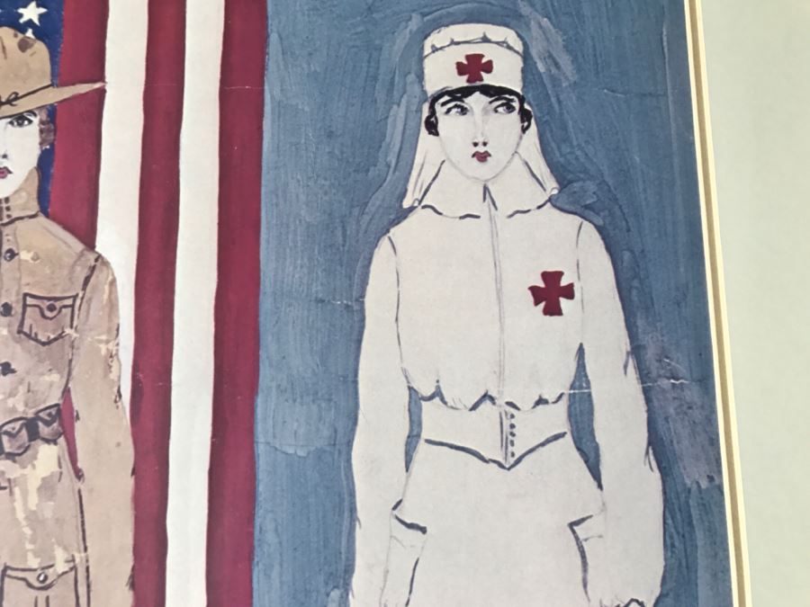 Framed 'Feminine Patriotism' Print World War I Government Reproduction Poster [Photo 9]