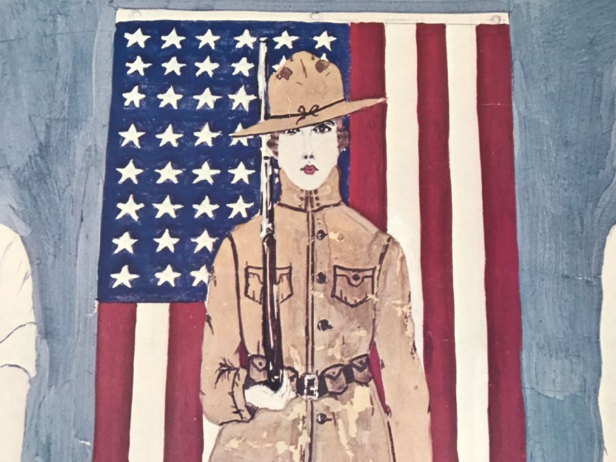 Framed 'Feminine Patriotism' Print World War I Government Reproduction Poster [Photo 5]