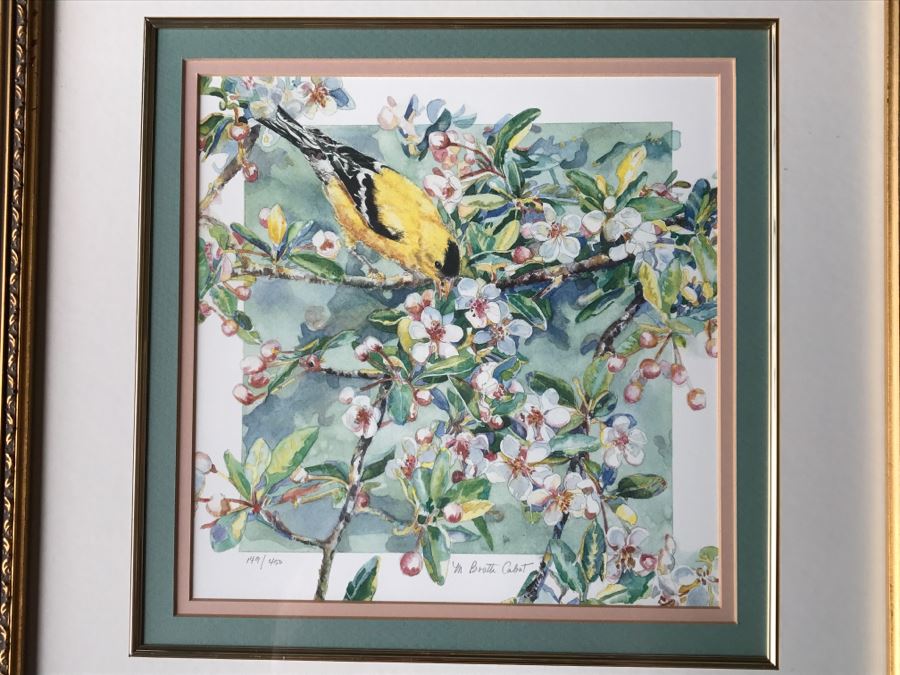 Pair Of Framed Limited Edition Bird Prints By M. Booth Cabot Hand Signed [Photo 10]