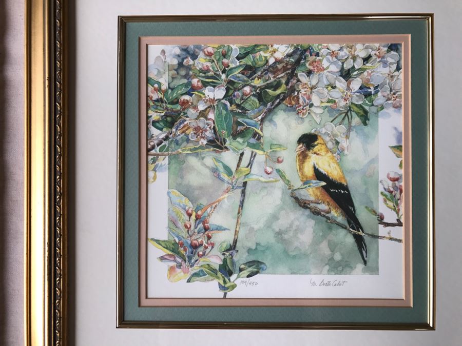 Pair Of Framed Limited Edition Bird Prints By M. Booth Cabot Hand Signed [Photo 3]