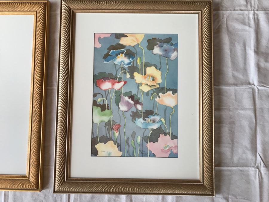 Pair Of Framed Limited Edition Floral Prints By Patricia Bynum Watkins ...