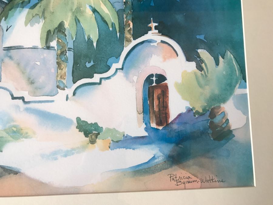 Framed Limited Edition Watercolor Print Of Mission By Patricia Bynum Watkins [Photo 3]