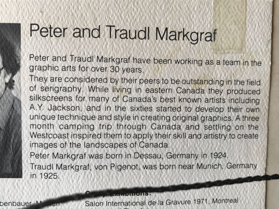 Set Of (5) Framed Hand Signed Serigraphs By Peter And Traudl Markgraf [Photo 25]