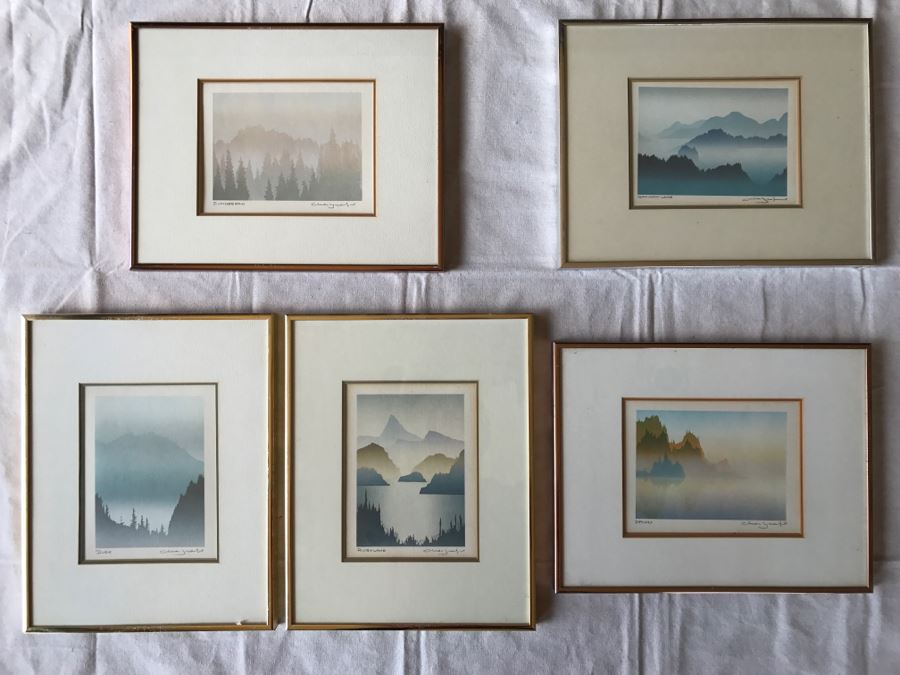 Set Of (5) Framed Hand Signed Serigraphs By Peter And Traudl Markgraf