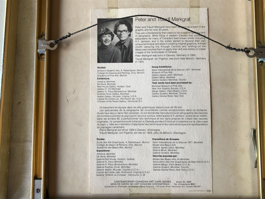 Set Of (5) Framed Hand Signed Serigraphs By Peter And Traudl Markgraf [Photo 23]