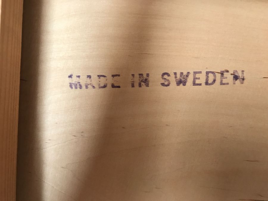 Mid Century Egon Ostergaard Cylinder Rolltop Secretary Desk Made in Sweden 35.25ʺW X 18.5ʺD X 38.375ʺH (Some Of Veneer On Back Edges Are Chipped) [Photo 6]