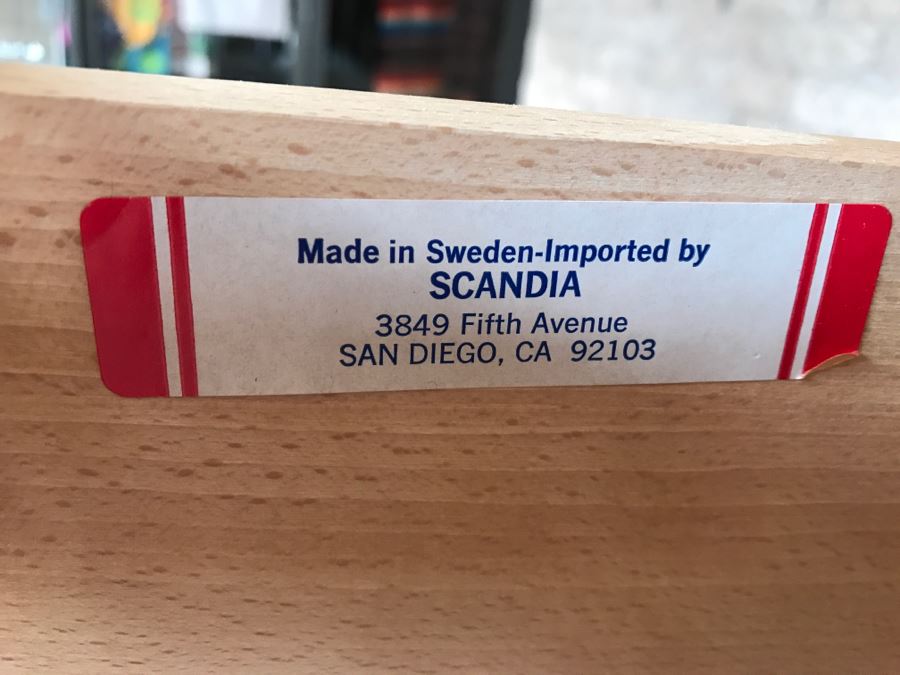 Mid Century Egon Ostergaard Cylinder Rolltop Secretary Desk Made in Sweden 35.25ʺW X 18.5ʺD X 38.375ʺH (Some Of Veneer On Back Edges Are Chipped) [Photo 13]