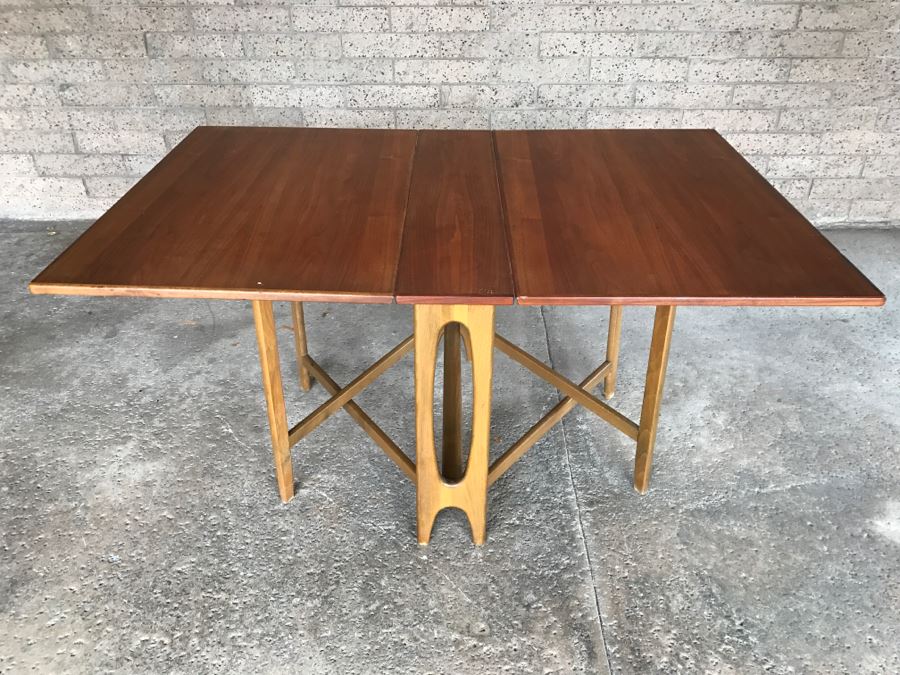 Mid-Century Modern Bruno Mathsson Style Teak Drop Leaf Dining Table [Photo 1]