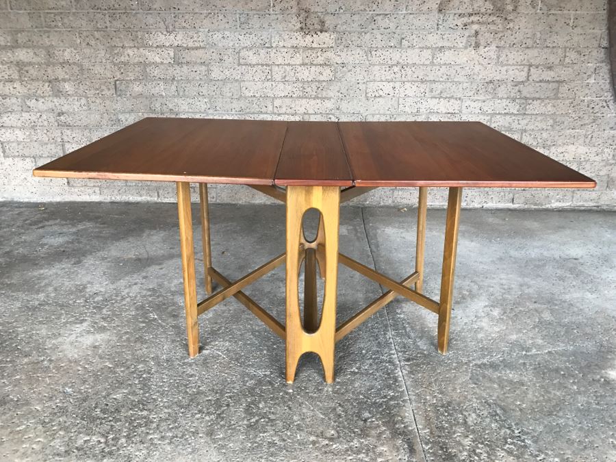 Mid-Century Modern Bruno Mathsson Style Teak Drop Leaf Dining Table [Photo 2]