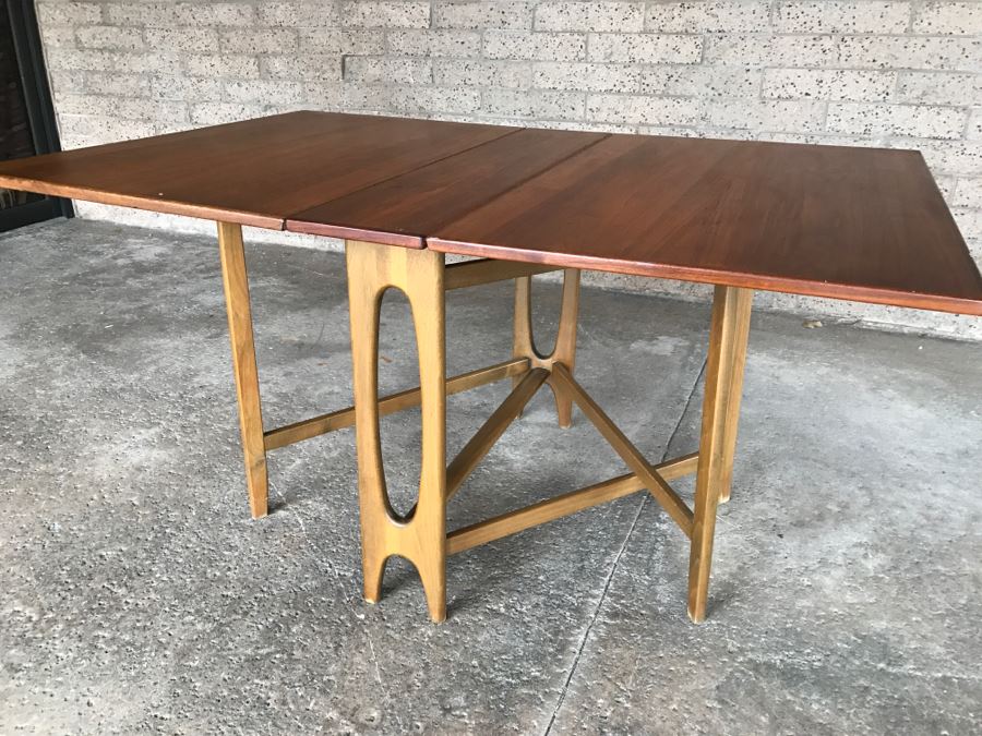 Mid-Century Modern Bruno Mathsson Style Teak Drop Leaf Dining Table [Photo 3]