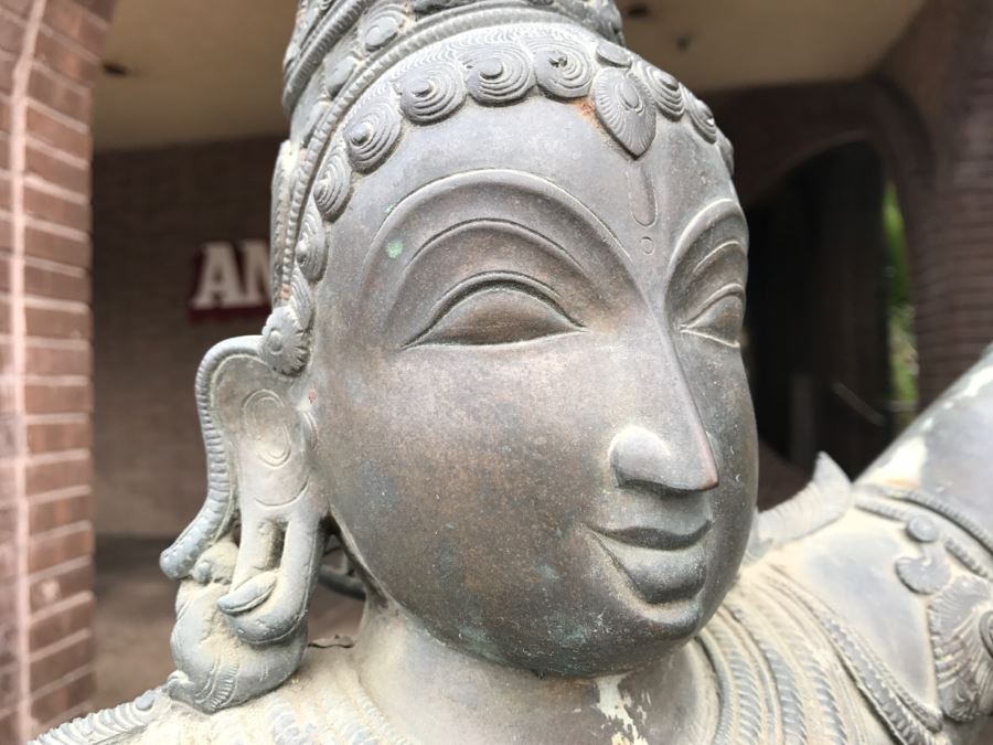 Antique Bronze Sculpture Of Krishna Dancing on Kaliya (Kaliyahimarddaka