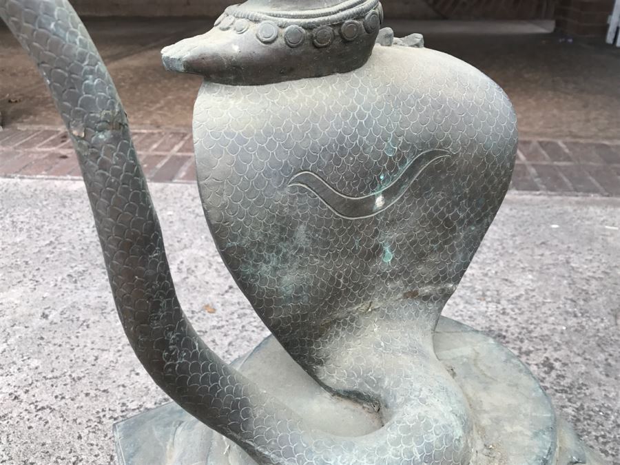 Antique Bronze Sculpture Of Krishna Dancing on Kaliya (Kaliyahimarddaka