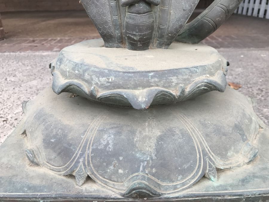 Antique Bronze Sculpture Of Krishna Dancing on Kaliya (Kaliyahimarddaka