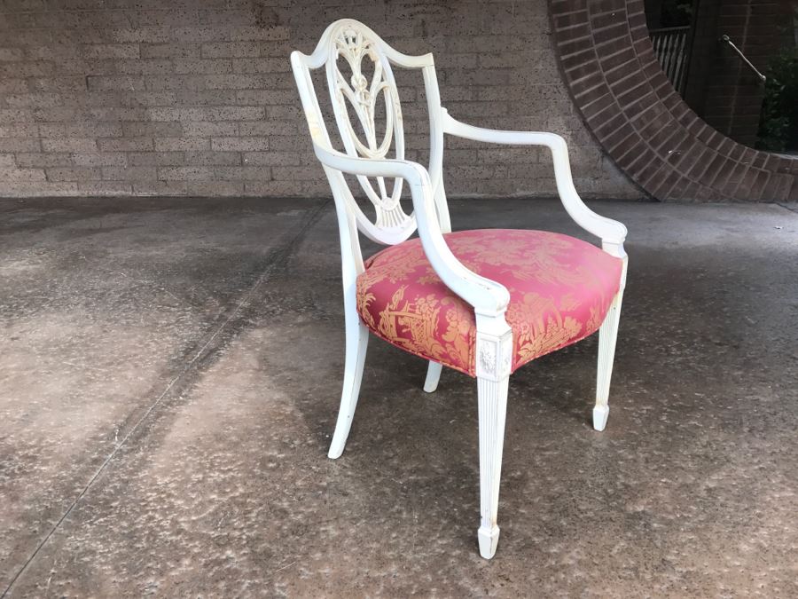 Vintage Ornate Armchair With Chinoiserie Fabric [Photo 6]