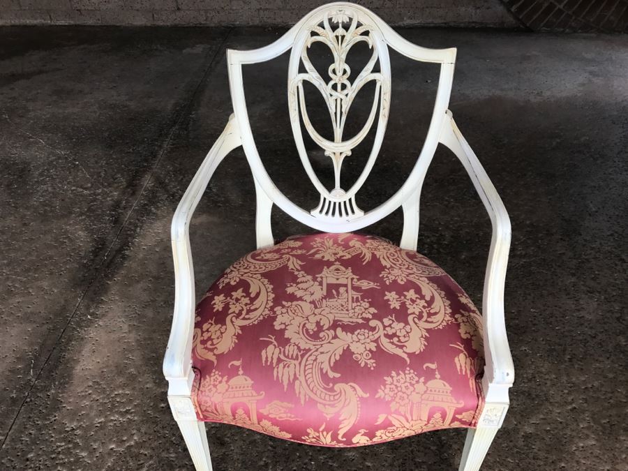 Vintage Ornate Armchair With Chinoiserie Fabric [Photo 2]