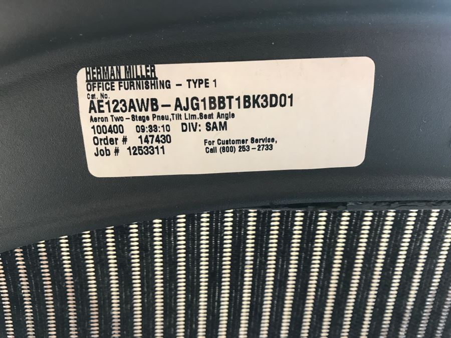 Herman Miller Black Office Chair Aeron Two Retails For $950 [Photo 14]