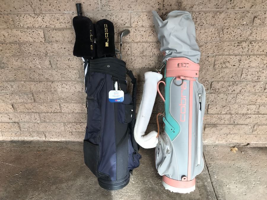 Two Sets Of Women's Golf Clubs With Golf Bags COBRA And PING (Owner Almost Played Professional Golf)