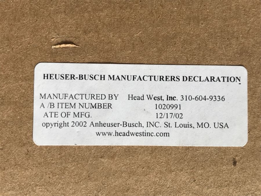 Anheuser Busch Budweiser Glass Wall King Of Beers Advertising With Frame [Photo 4]