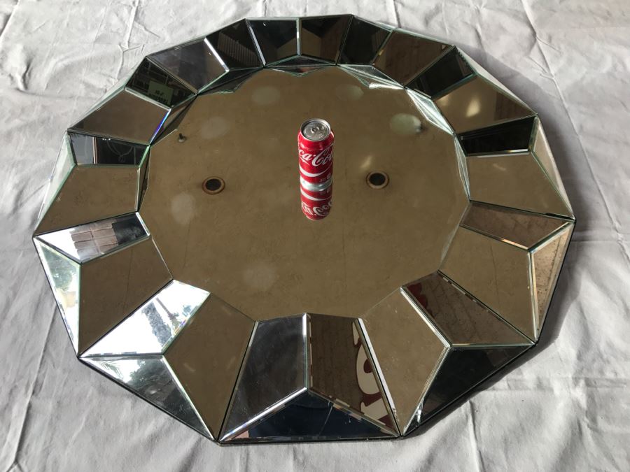 Large Commercial Grade Geometric Patterned Mirror (There Are Several Chipped Glass Pieces) [Photo 3]