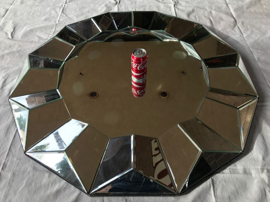 Large Commercial Grade Geometric Patterned Mirror (There Are Several Chipped Glass Pieces) [Photo 4]