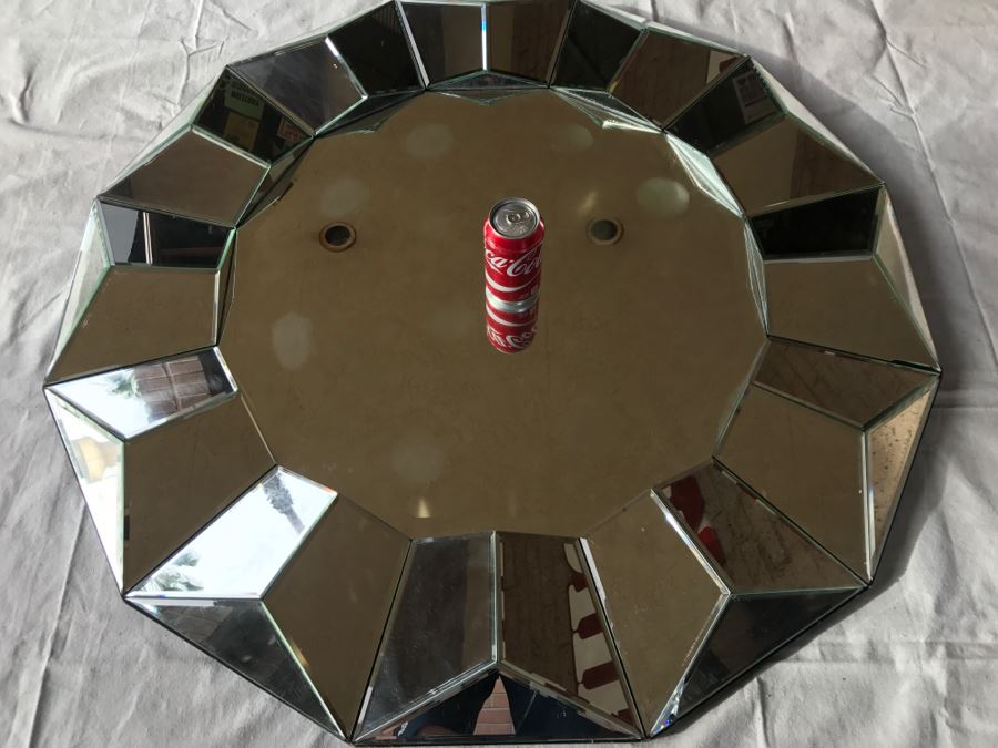 Large Commercial Grade Geometric Patterned Mirror (There Are Several Chipped Glass Pieces) [Photo 5]