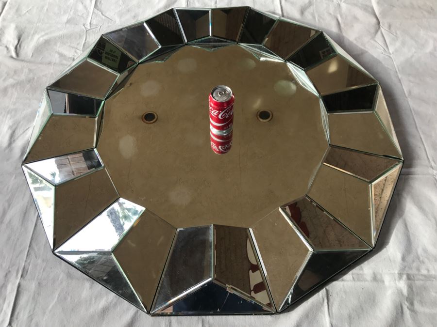 Large Commercial Grade Geometric Patterned Mirror (There Are Several Chipped Glass Pieces) [Photo 1]