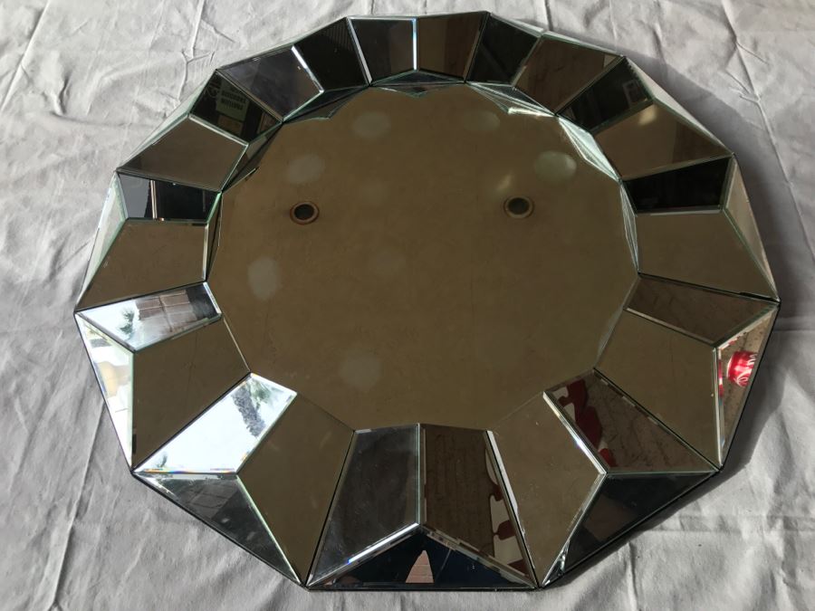 Large Commercial Grade Geometric Patterned Mirror (There Are Several Chipped Glass Pieces) [Photo 2]