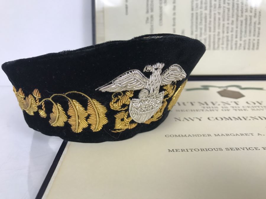 US NAVY Admiral Female Formal Evening Mess Tiara And Various Naval Certificates And Plaques [Photo 4]