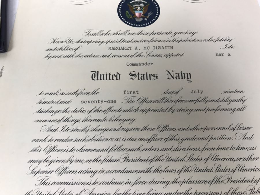 US NAVY Admiral Female Formal Evening Mess Tiara And Various Naval Certificates And Plaques [Photo 12]