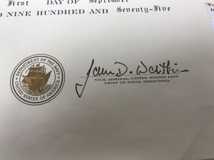 US NAVY Admiral Female Formal Evening Mess Tiara And Various Naval Certificates And Plaques [Photo 10]