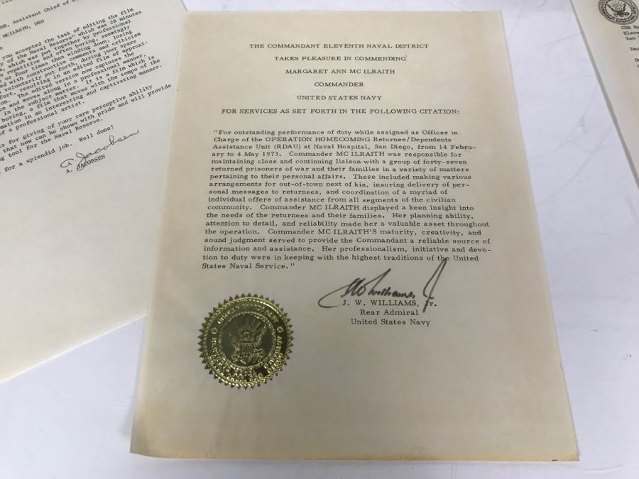 US NAVY Admiral Female Formal Evening Mess Tiara And Various Naval Certificates And Plaques [Photo 19]